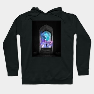 Dude infront space door Hoodie